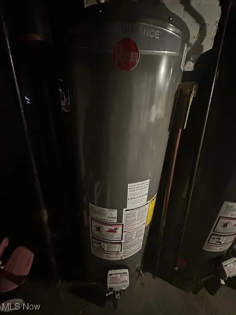 Utilities featuring gas water heater