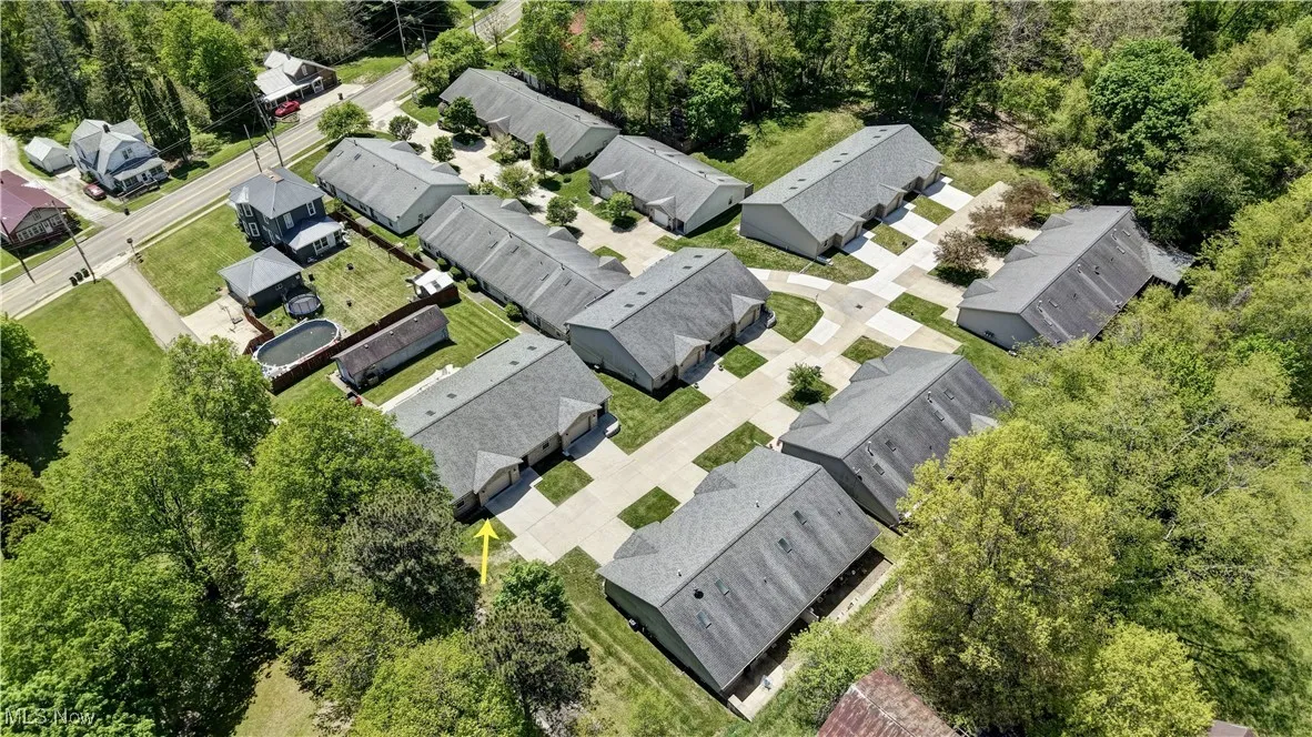 Aerial view of residential area