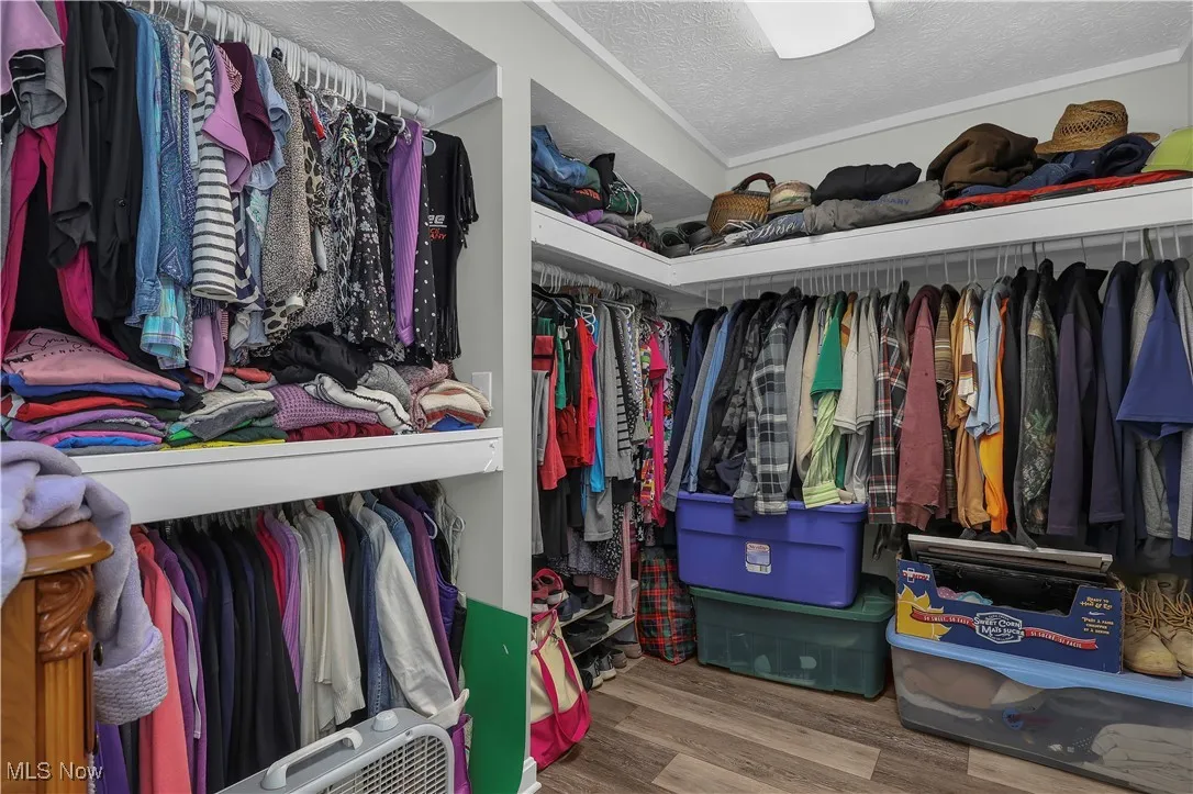 Spacious closet with wood finished floors