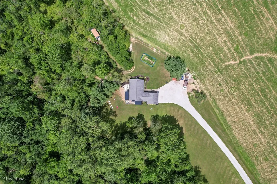 Aerial view featuring a rural view