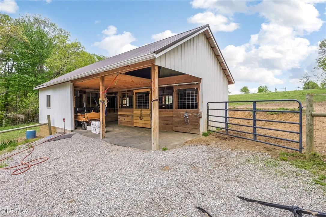 View of horse barn