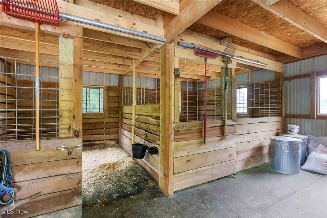 View of horse barn