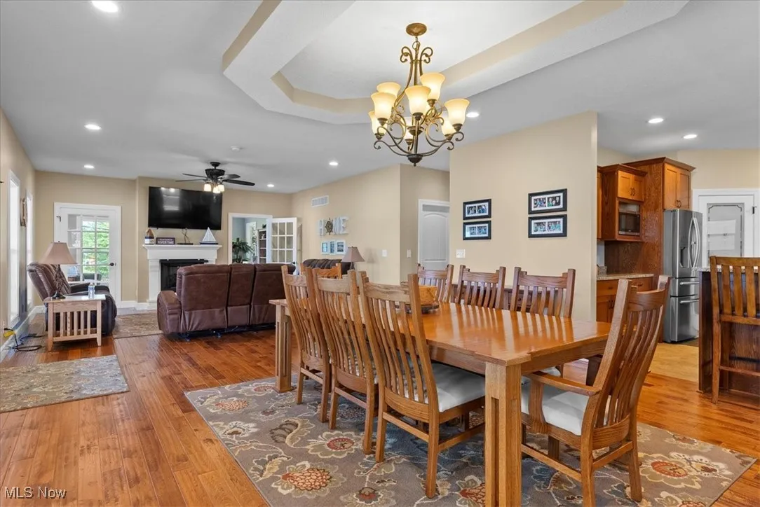 Open view from the dining room to the living room