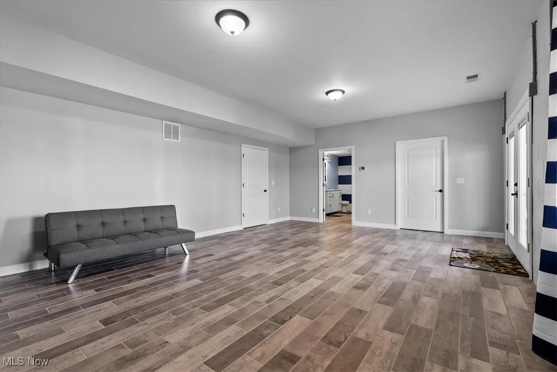 Finished rec room in the lower level