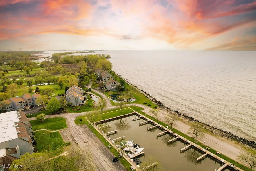 Bird's eye view of a large body of water