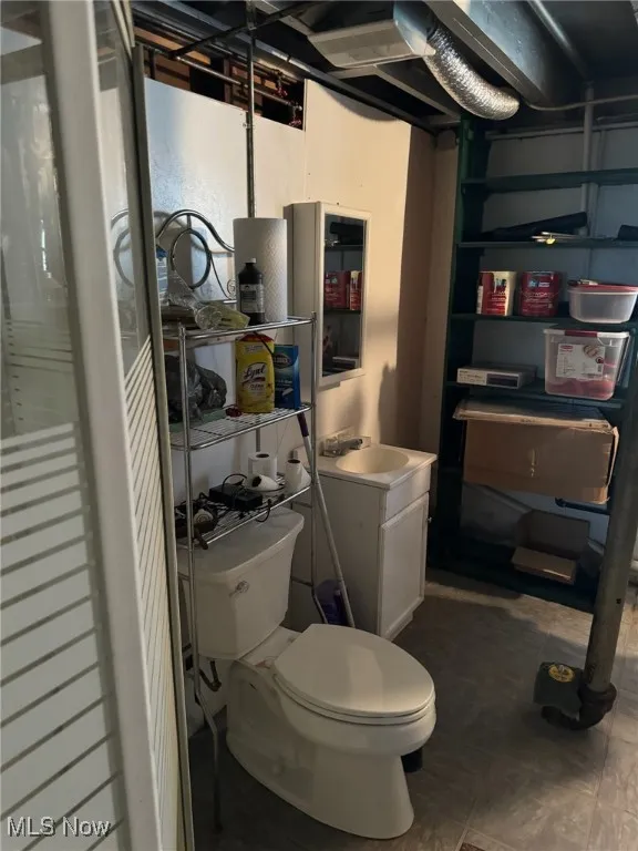 Below grade area featuring a sink