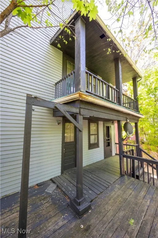 View of back wooden deck
