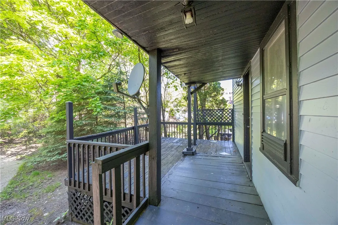 View of back wooden deck