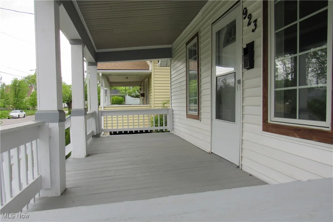 Wooden terrace with a porch