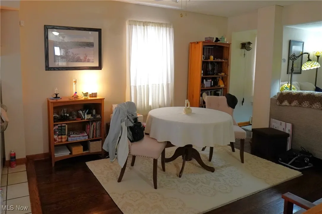 Dining space with wood finished floors