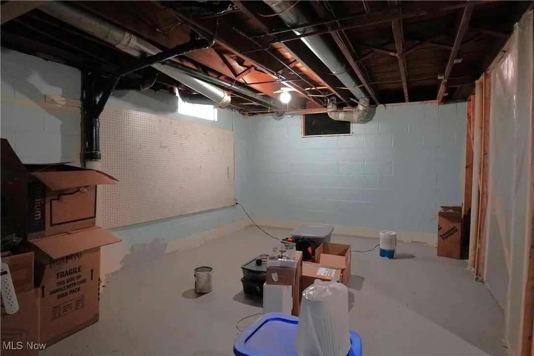 View of unfinished below grade area