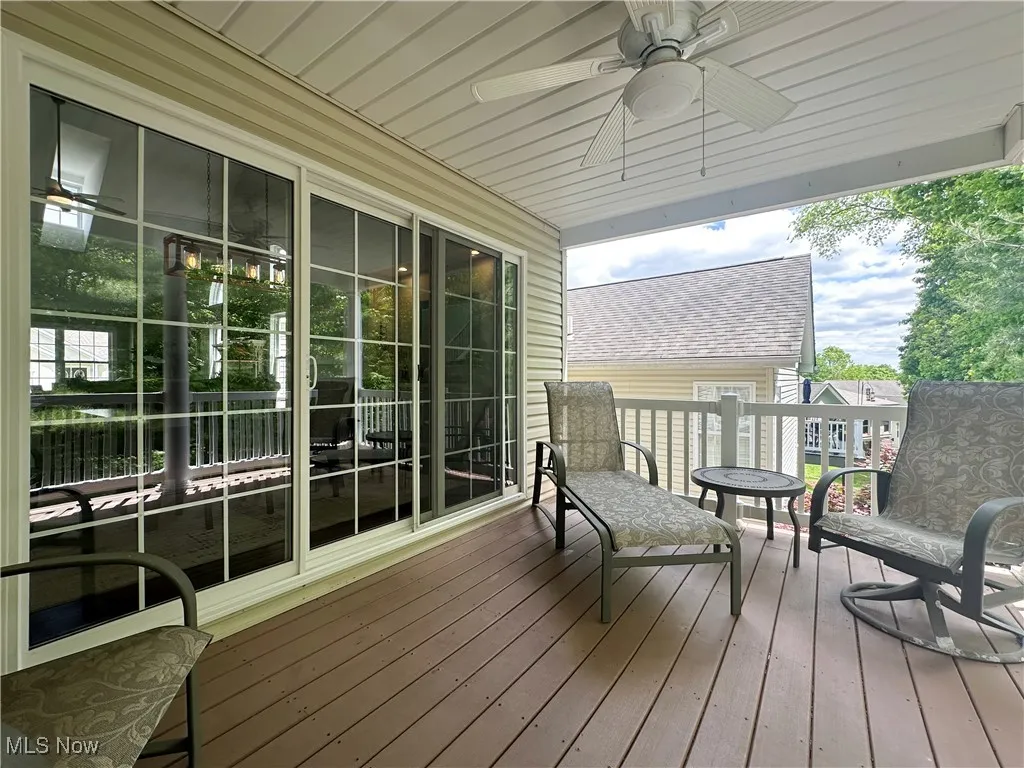 Deck with a ceiling fan