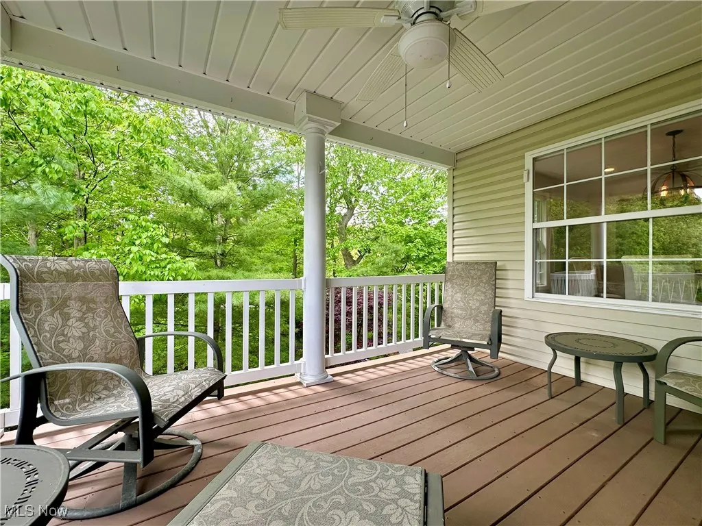 Trex terrace with ceiling fan