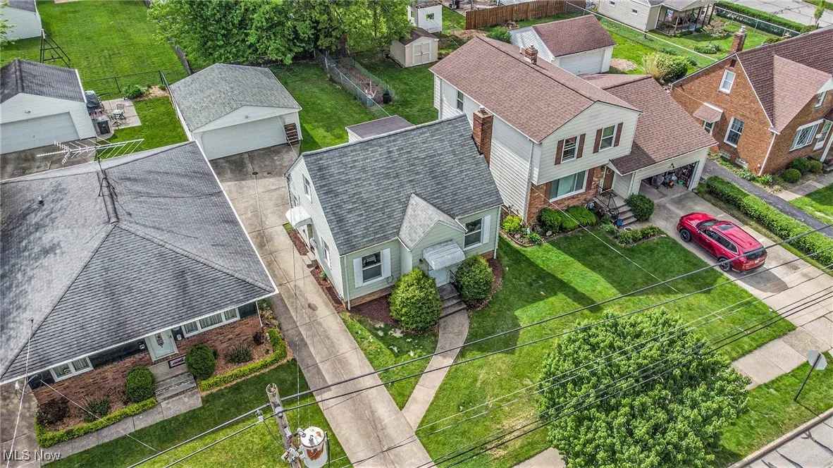 Aerial perspective of suburban area