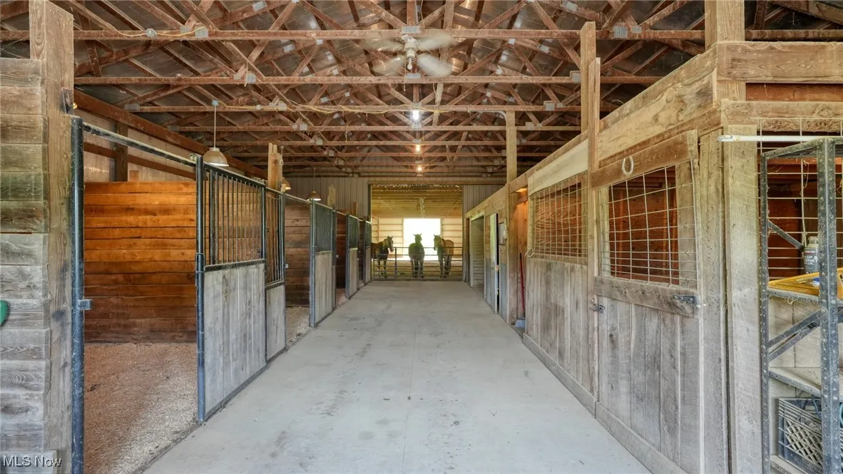 View of horse barn
