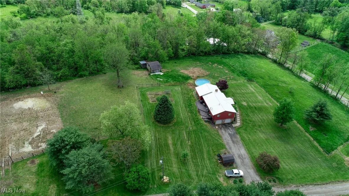 Aerial overview of property's location with rural landscape