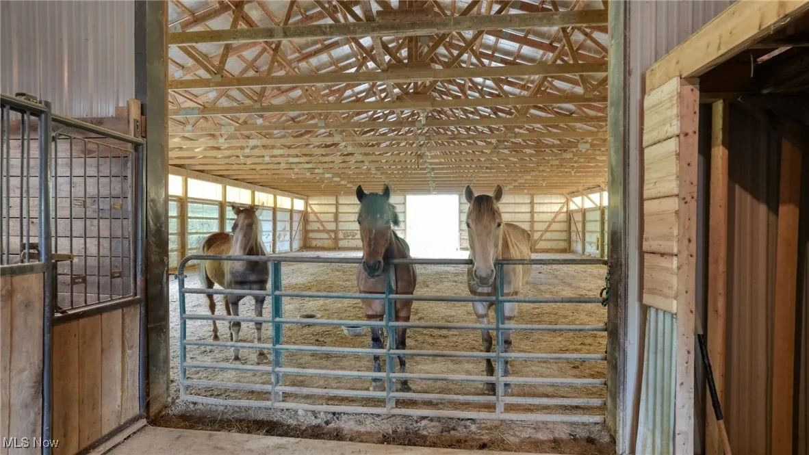 View of horse barn