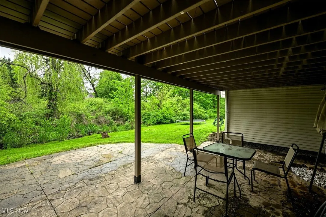 View of patio with outdoor dining area