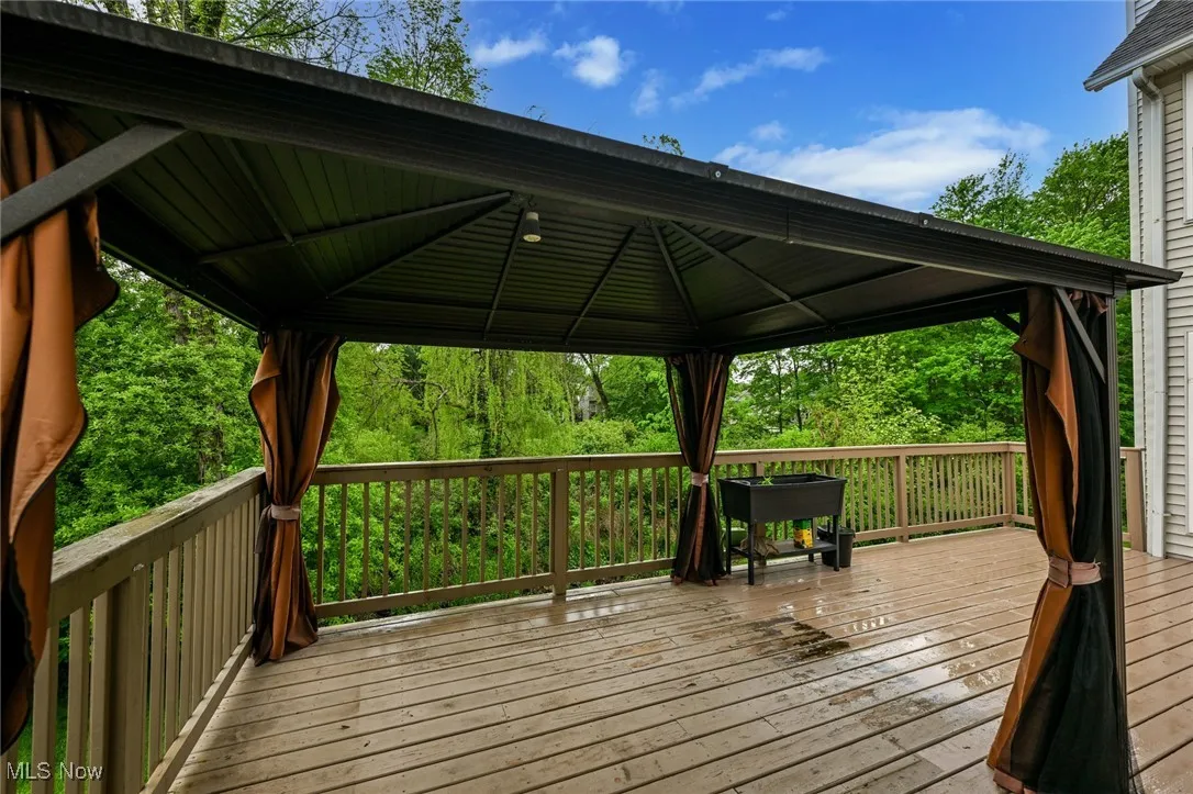 Deck featuring a gazebo
