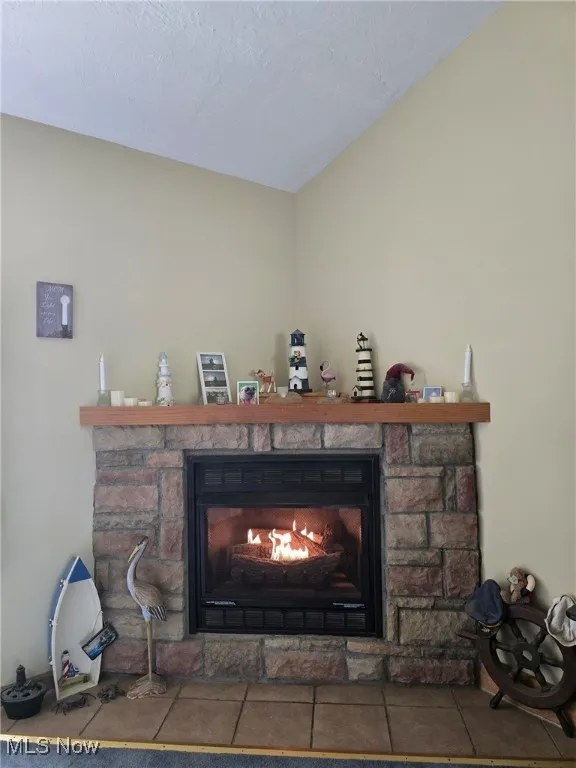 Detailed view of a fireplace