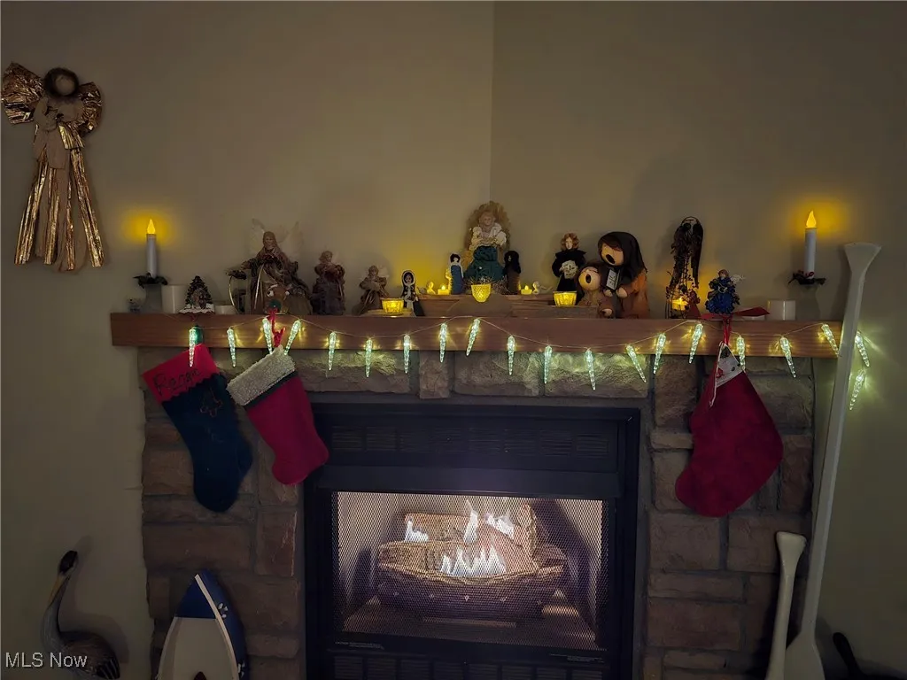 Detailed view of a fireplace