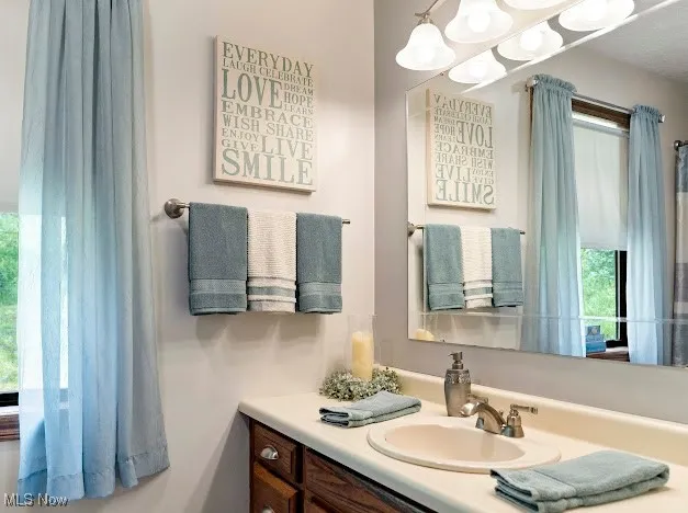 Bathroom featuring vanity