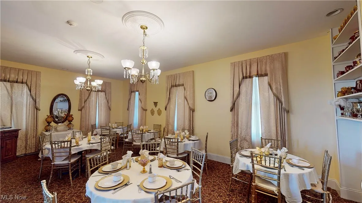 Dining room featuring a chandelier