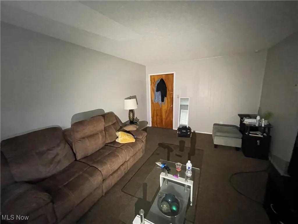 View of carpeted living area