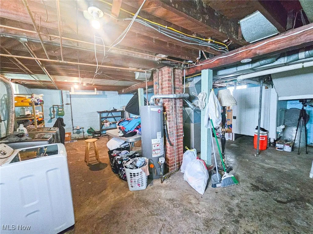 Unfinished below grade area with gas water heater