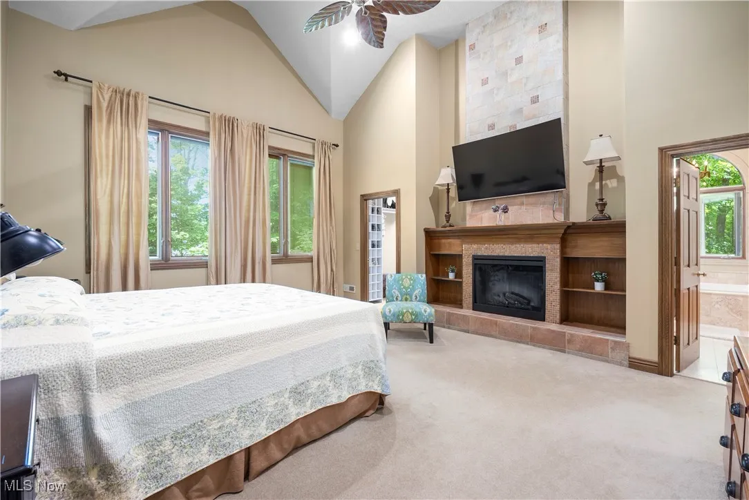 Master bedroom with vaulted ceilings
