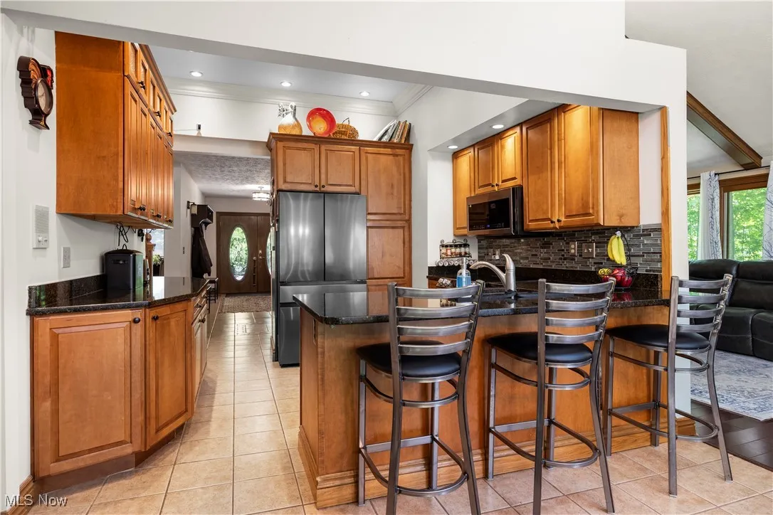 Kitchen with granite countertops