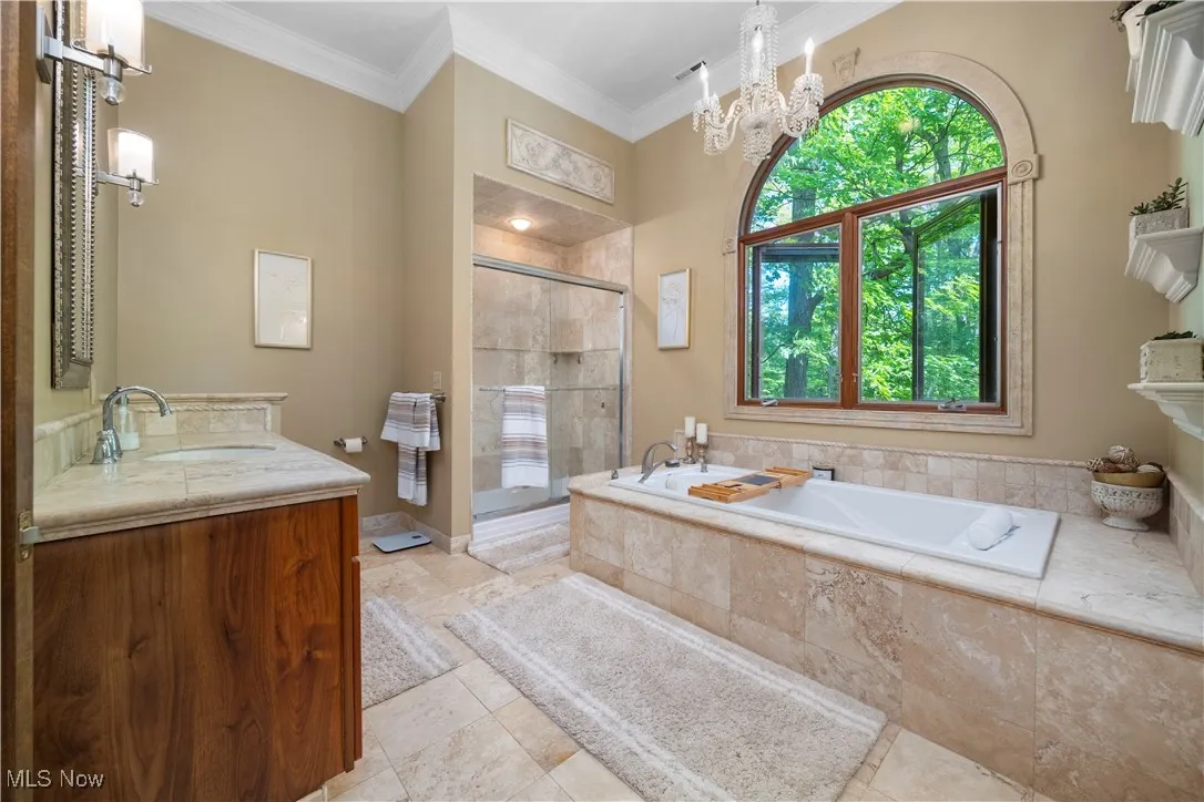 luxury bath with soaker tub