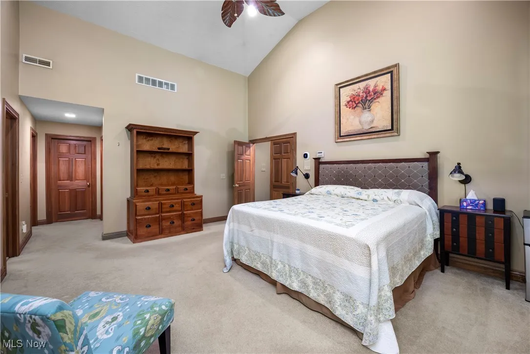 Master bedroom with vaulted ceilings