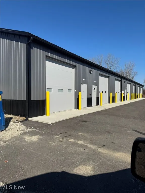 View of detached garage