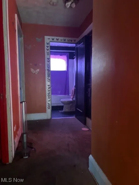 Hallway with baseboards