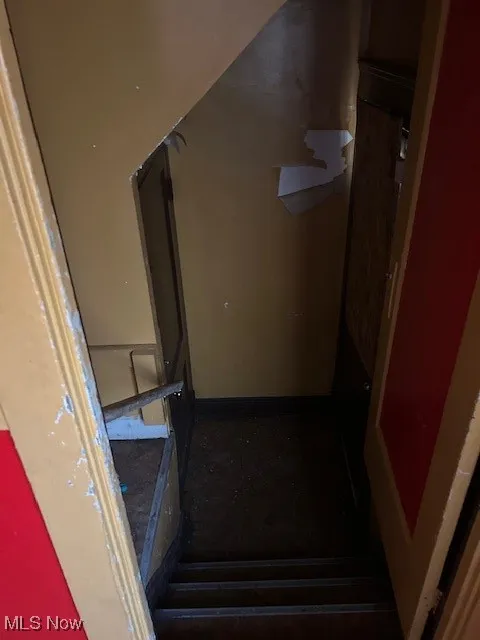 Stairway with baseboards
