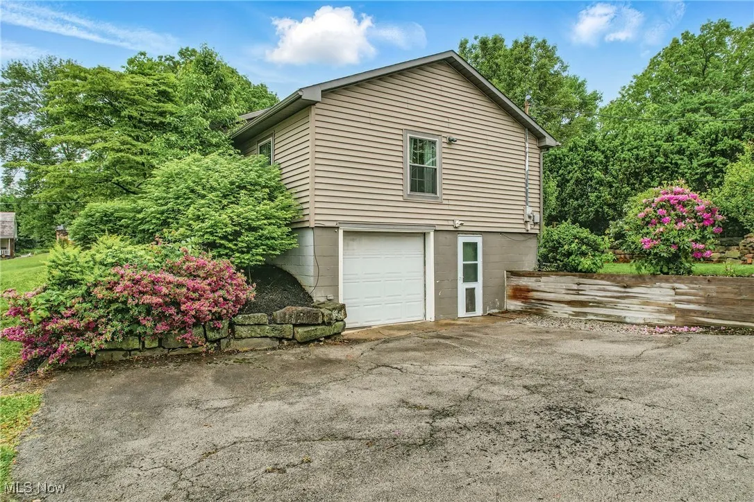 Garage entrance with lots of extra parking space