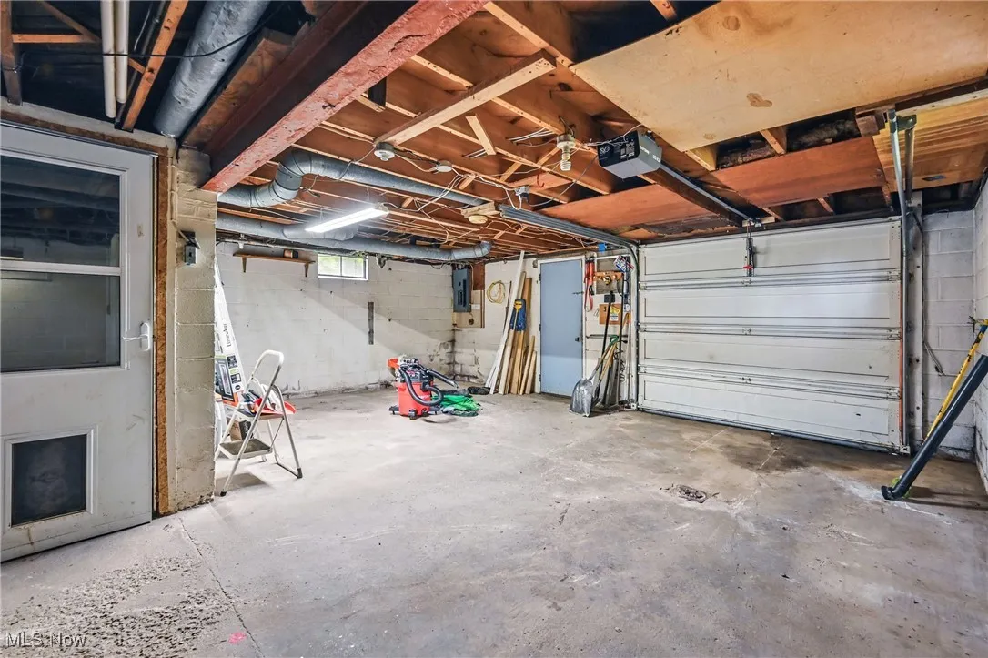 Entrance to the garage from basement