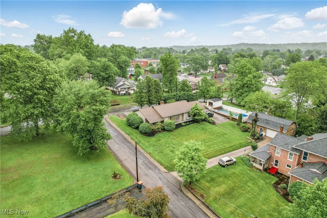 View from above of Home, Pool and Shed