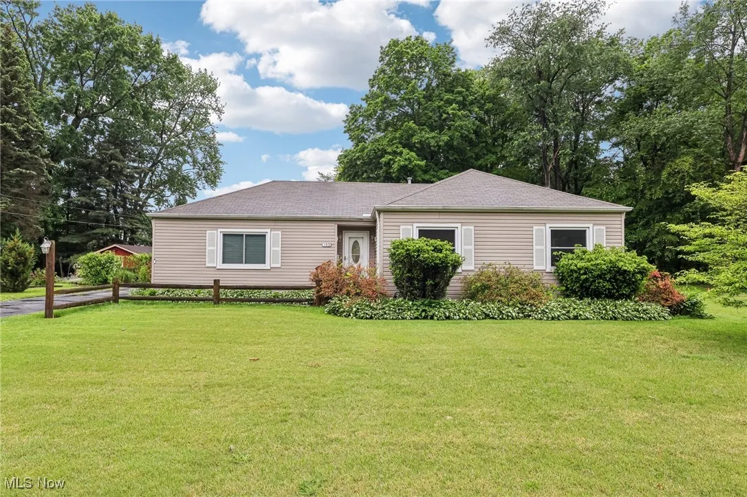 View of front of home with a front lawn