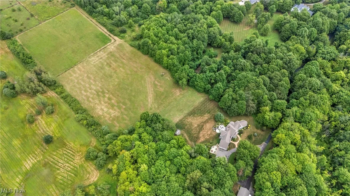 Aerial overview of property's location featuring rural landscape