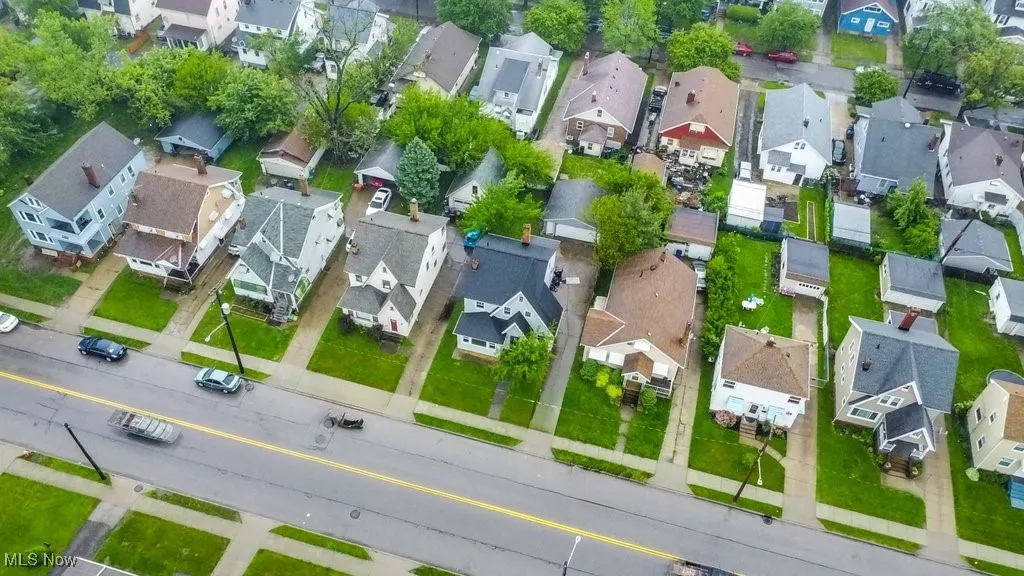 Aerial view of residential area