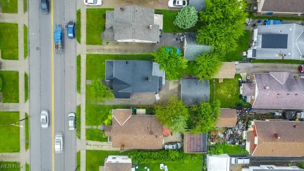 Aerial view of residential area