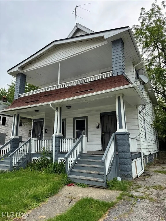 View of front of house with covered porch