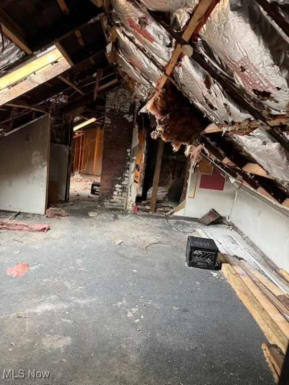 View of unfinished attic
