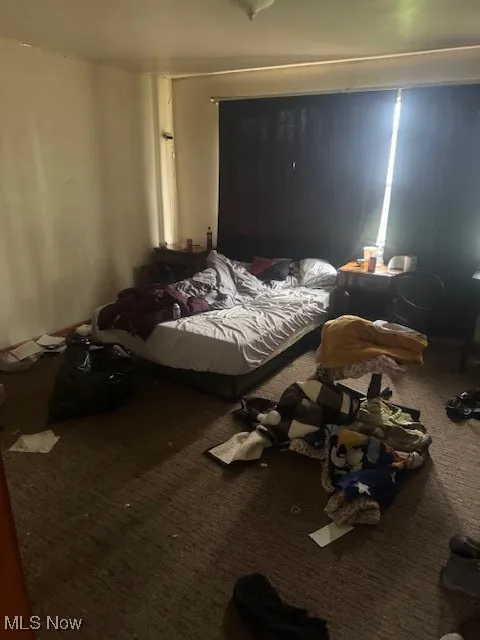 Bedroom with carpet floors