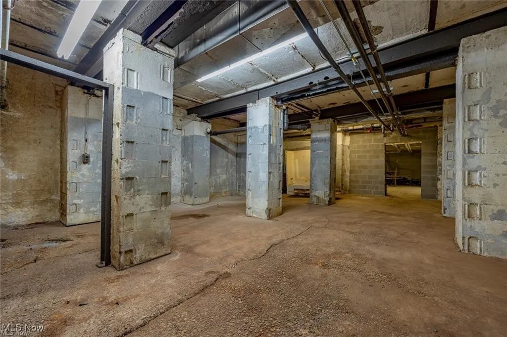 View of unfinished basement