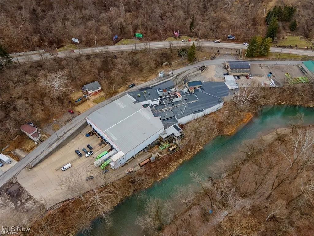 Drone / aerial view of a nearby body of water