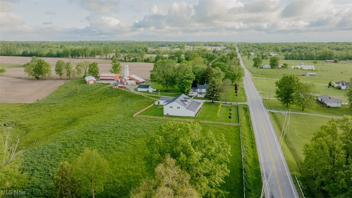 Aerial view of sparsely populated area