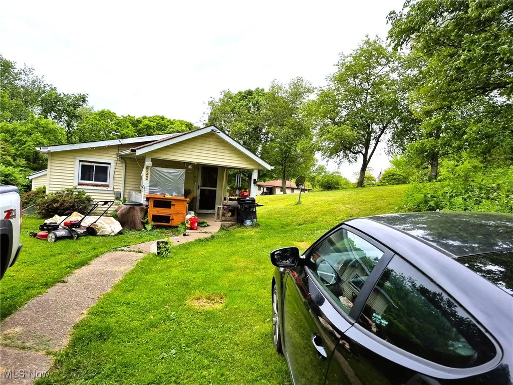 View of front of home with a front lawn